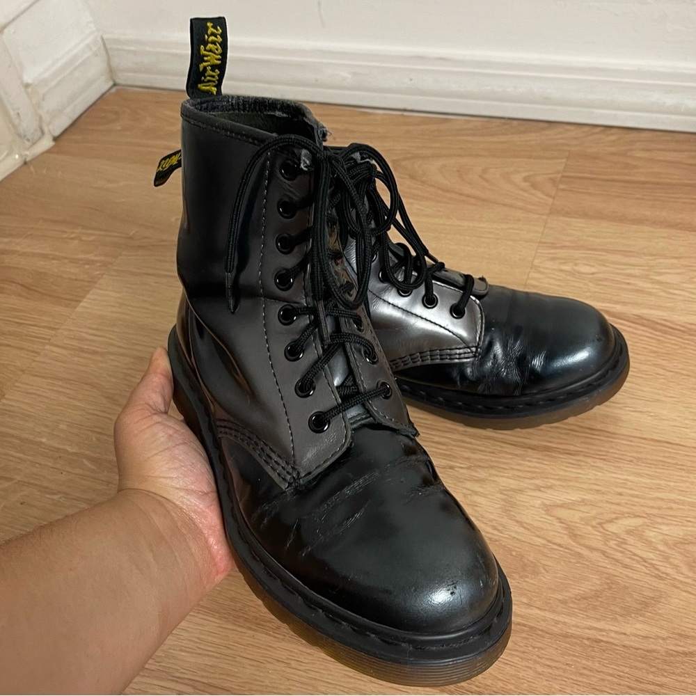 Dr. Martens 1490 Silver Ombré Metallic Boots - Picture 5 of 15